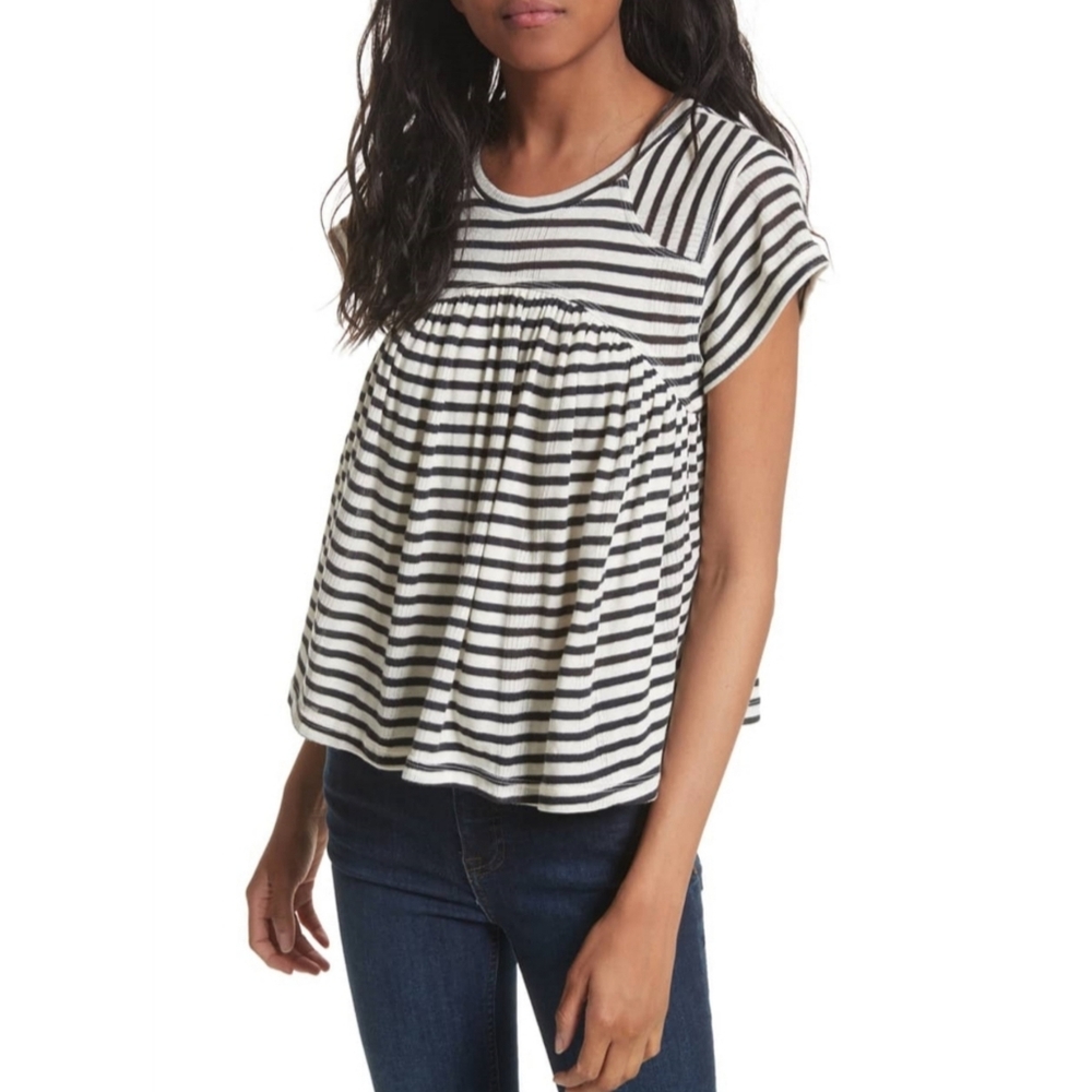 Free People Jojo Striped Cap Sleeves Top